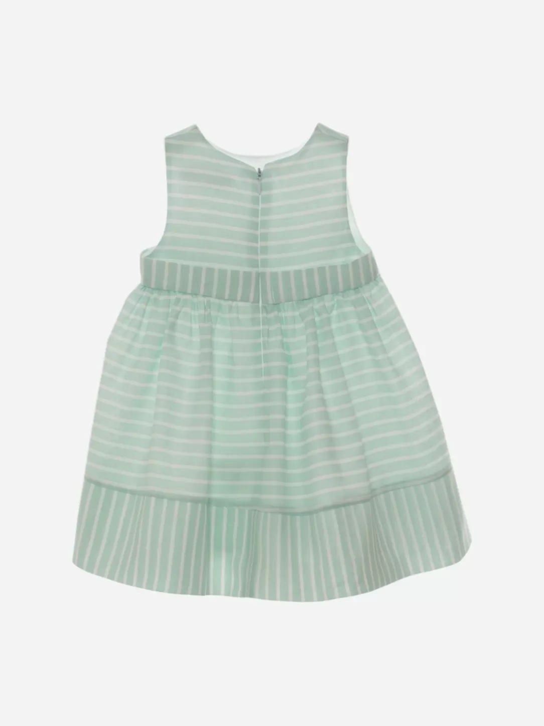 Baby Patachou Girls Green Striped Dress With Bow