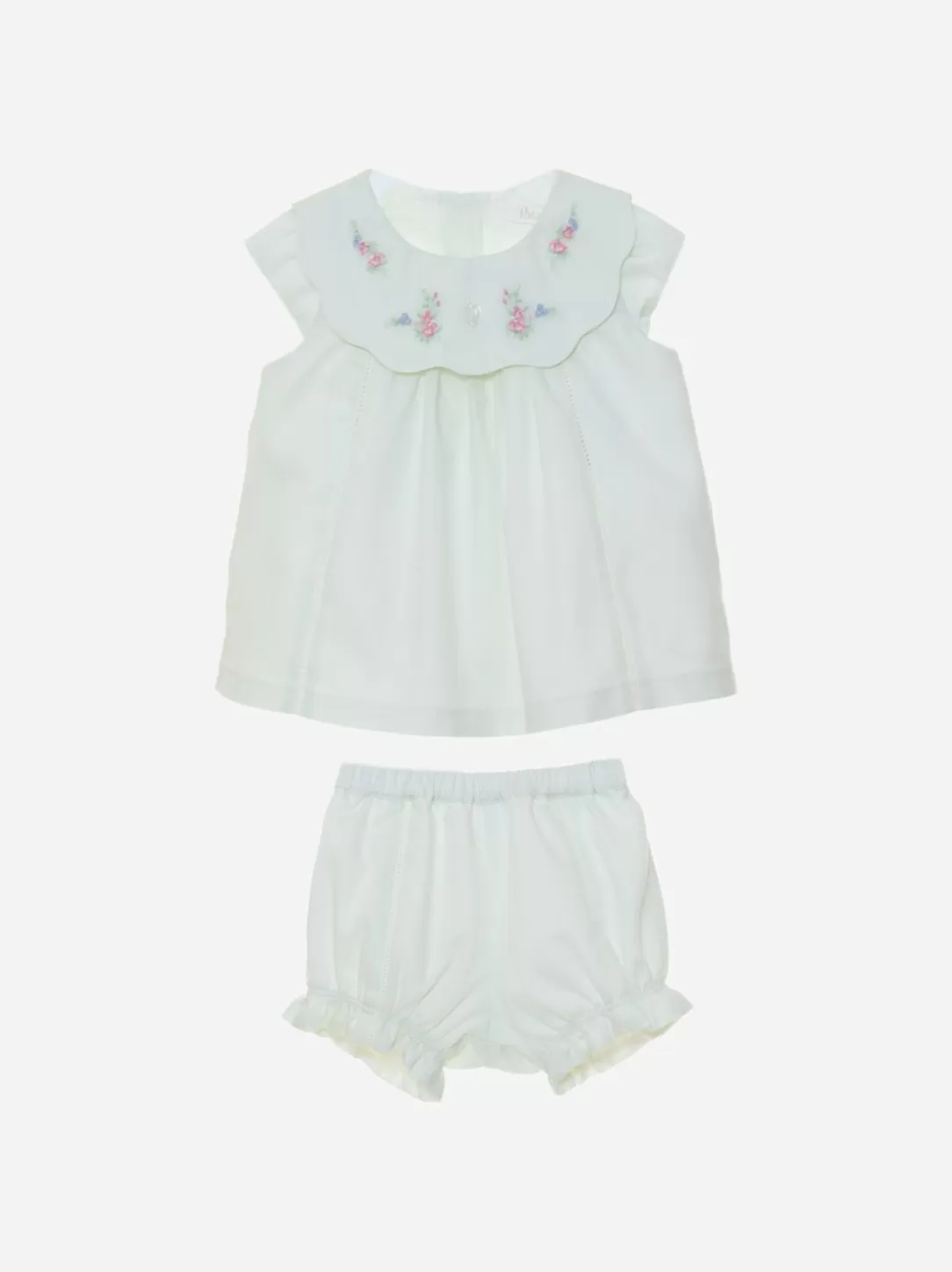 Baby Patachou Girls Green Water Blouse And Shorts Set