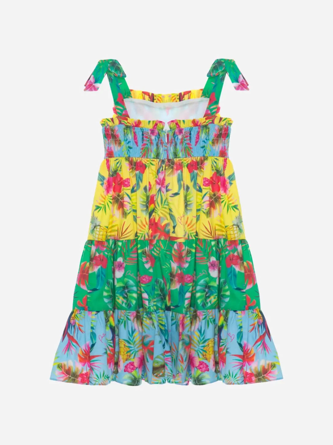 Baby Patachou Girls Multicolor Dress With Tropical Print