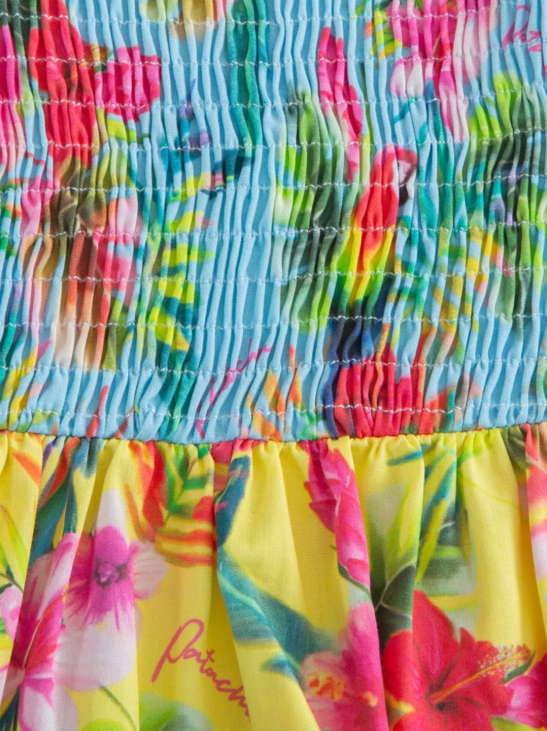 Baby Patachou Girls Multicolor Dress With Tropical Print