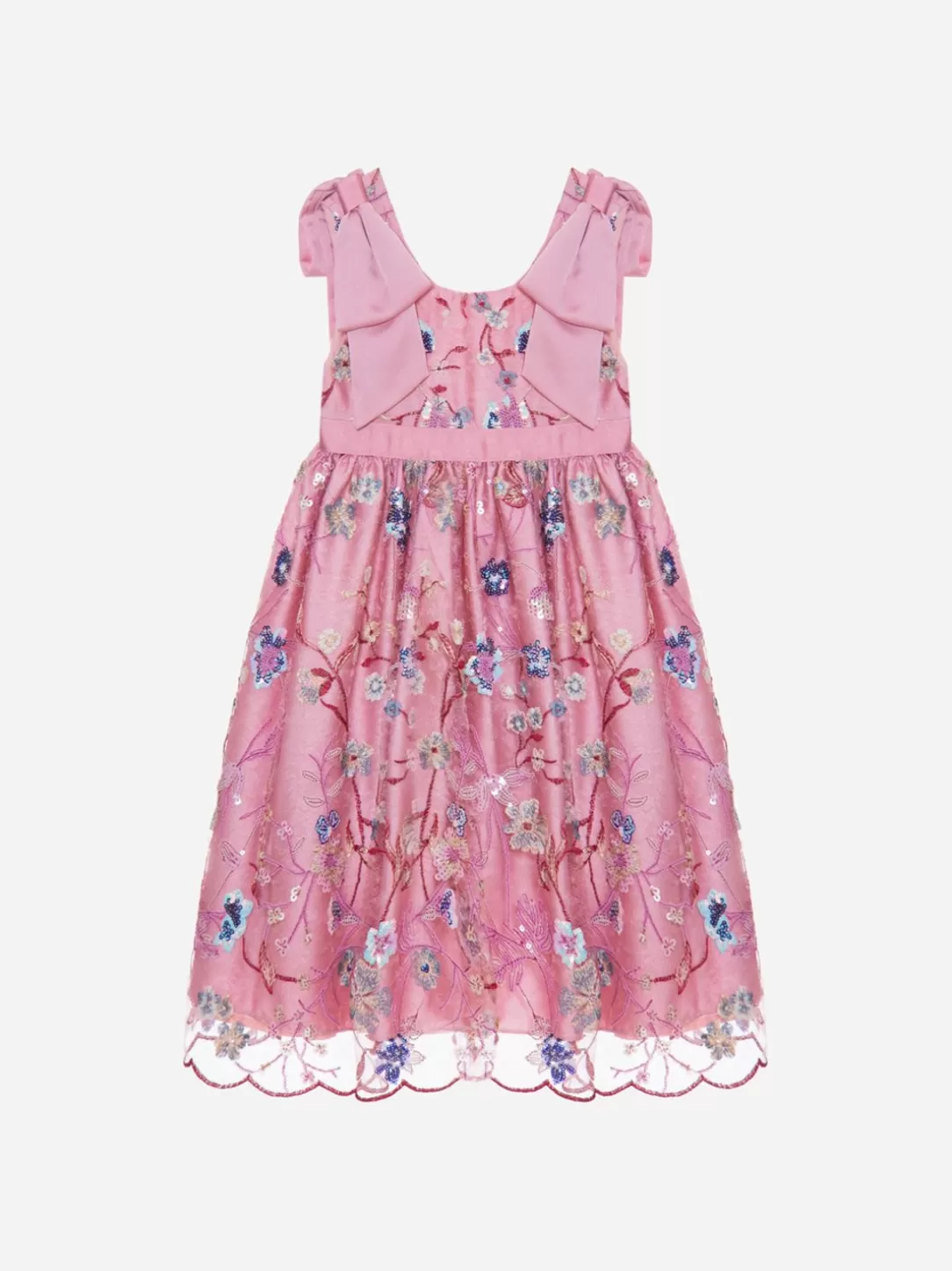 Girl Patachou Girls Pink Dress With Garden Print