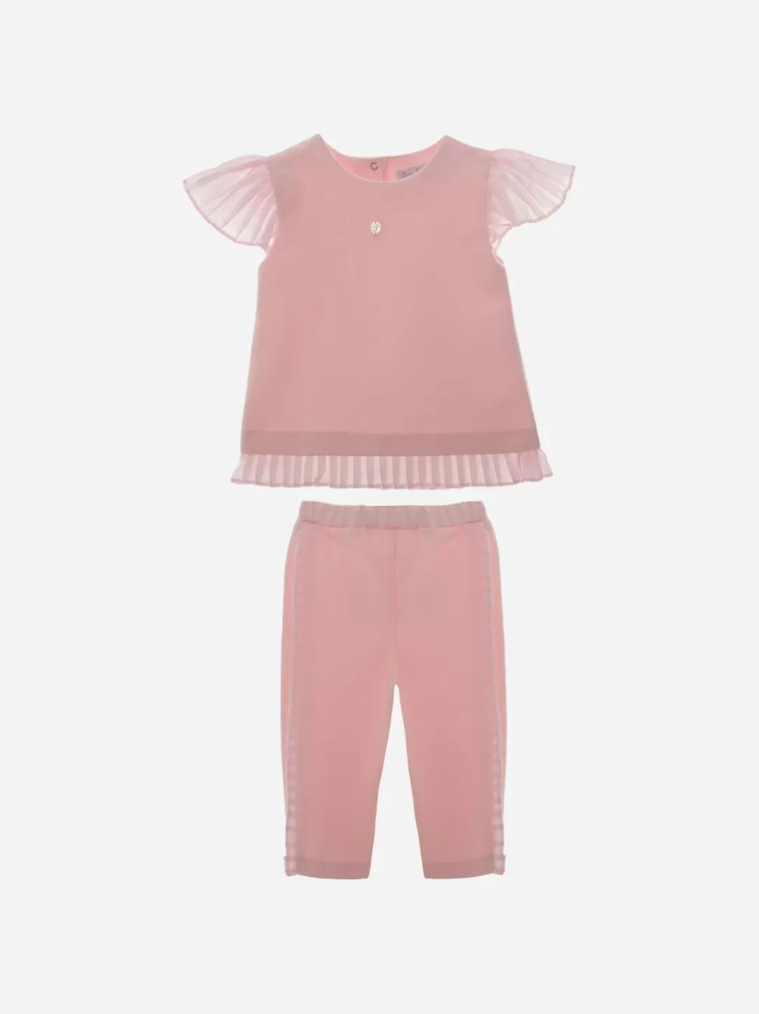 Baby Patachou Girls Pink Set In Interlock