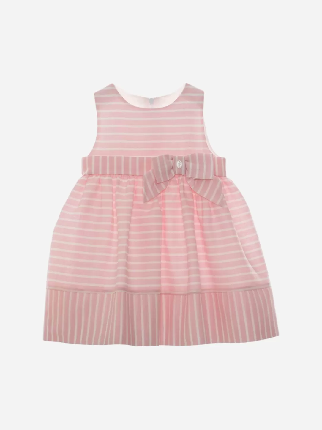 Baby Patachou Girls Pink Striped Dress With Bow