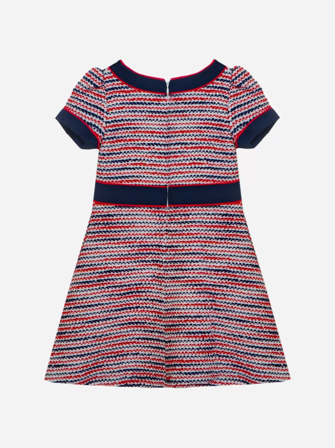 Girl Patachou Girls Red And Navy Blue Dress With Bow