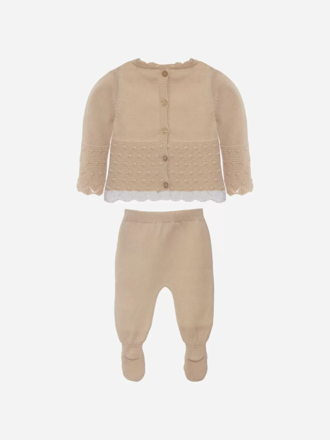 Baby Patachou Girl'S Set In Beige Knit