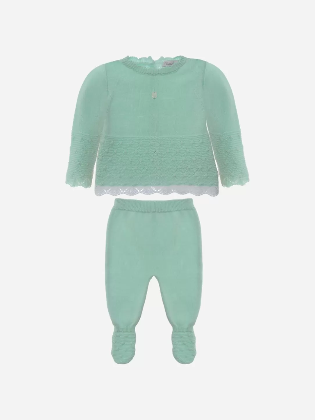 Baby Patachou Girl'S Set In Green Water Knit