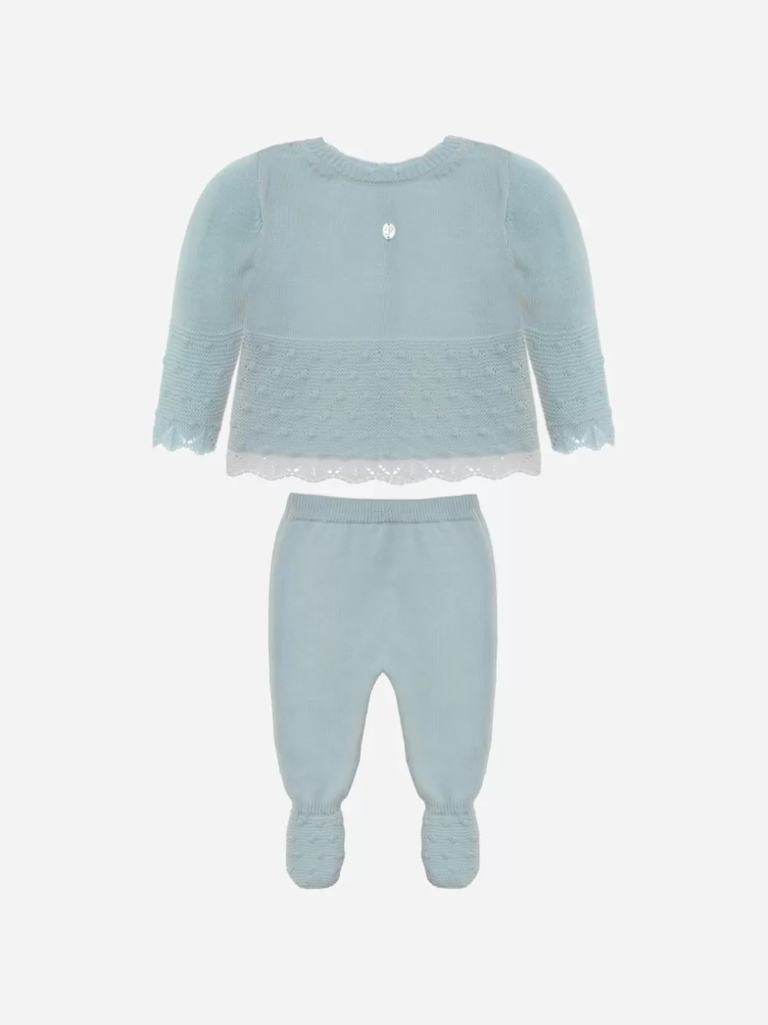 Baby Patachou Girl'S Set In Light Blue Knit