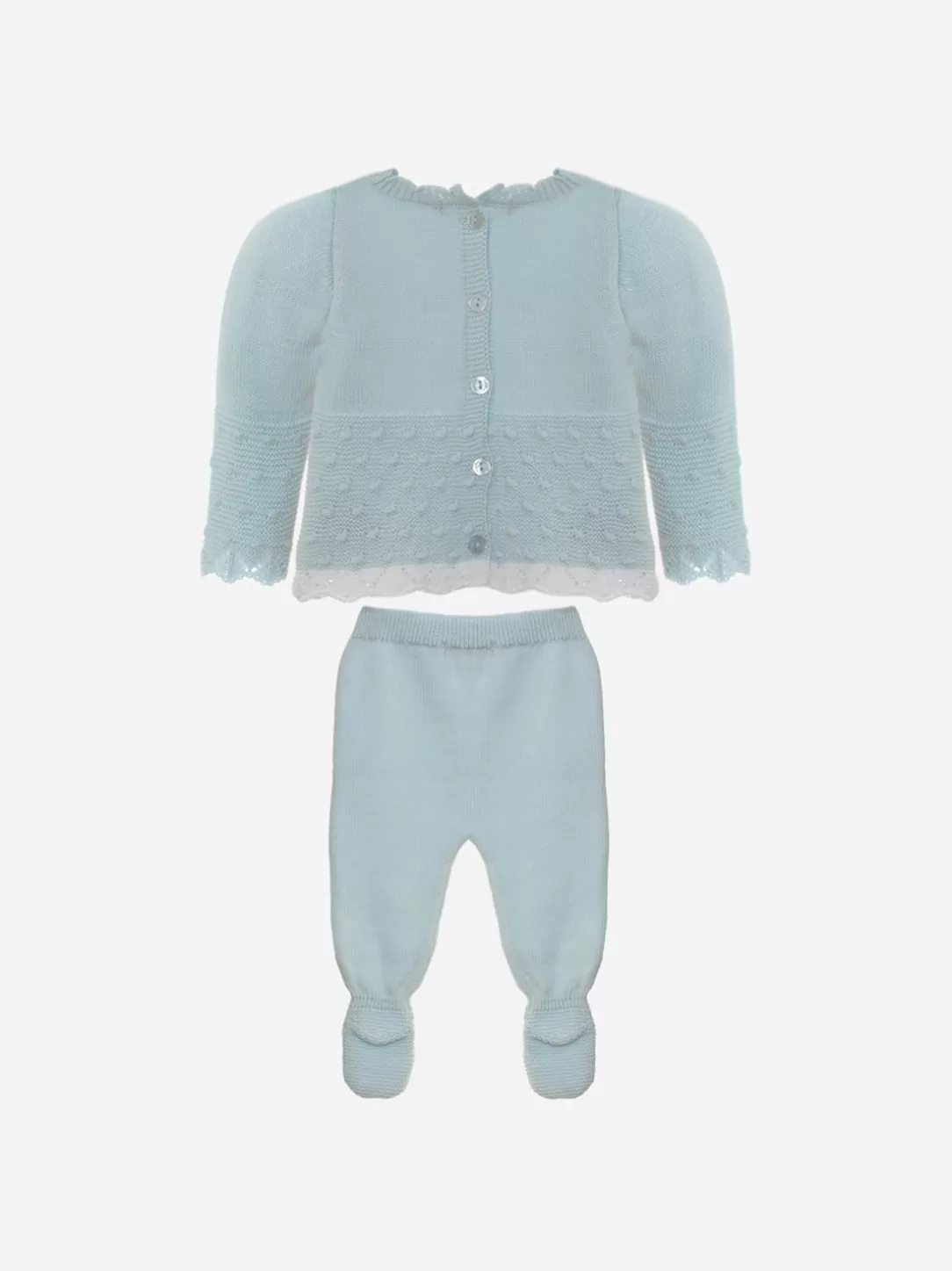 Baby Patachou Girl'S Set In Light Blue Knit