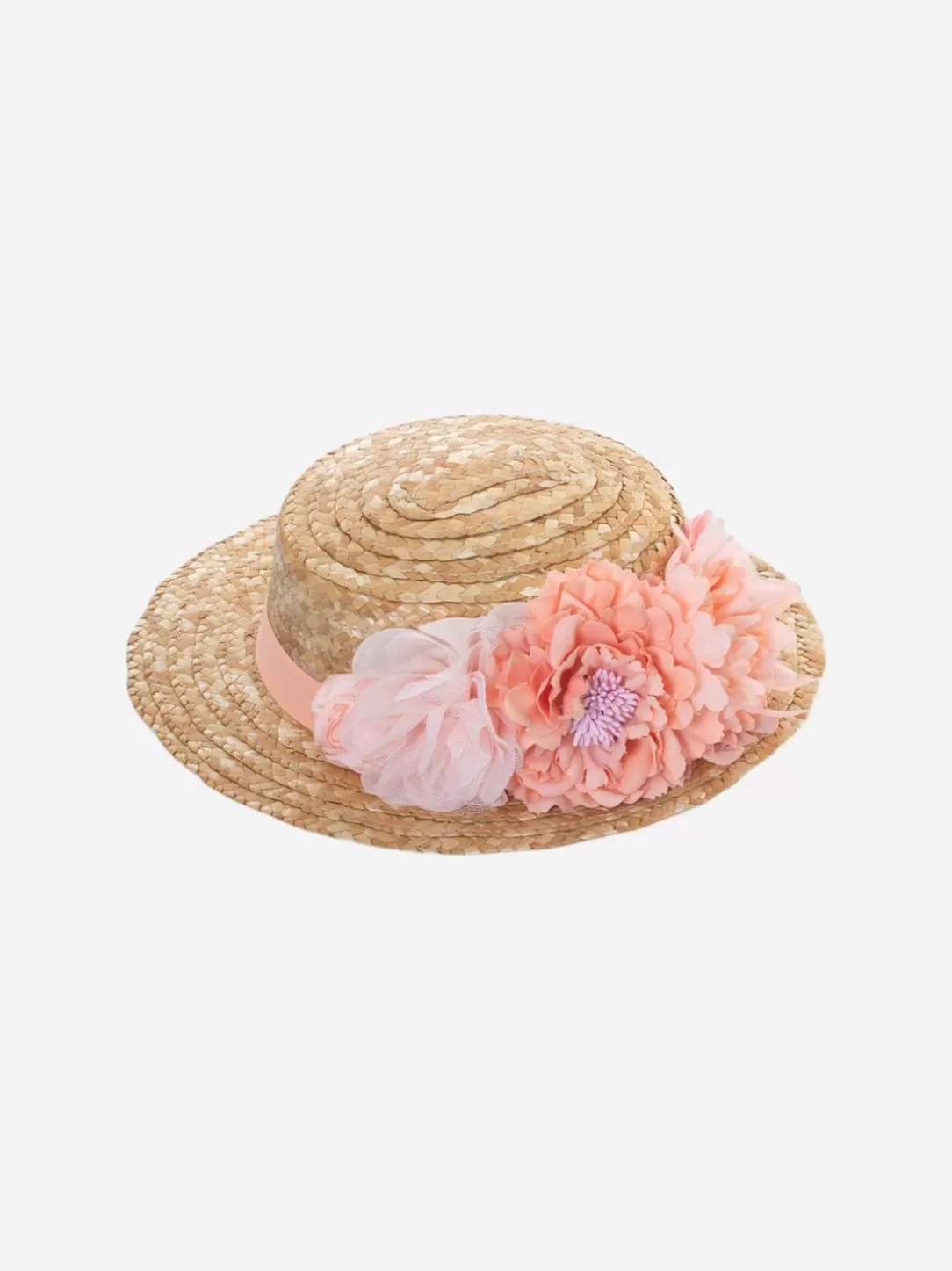 Girl Patachou Girls Straw Hat Decorated With Flowers