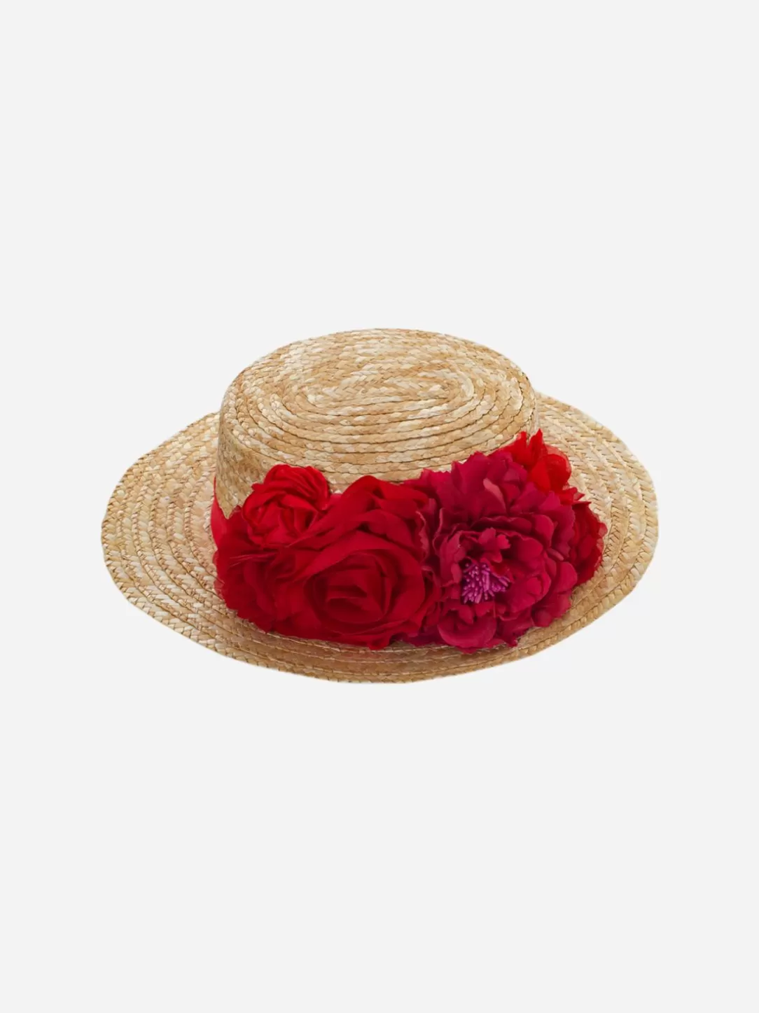 Girl Patachou Girls Straw Hat Decorated With Flowers