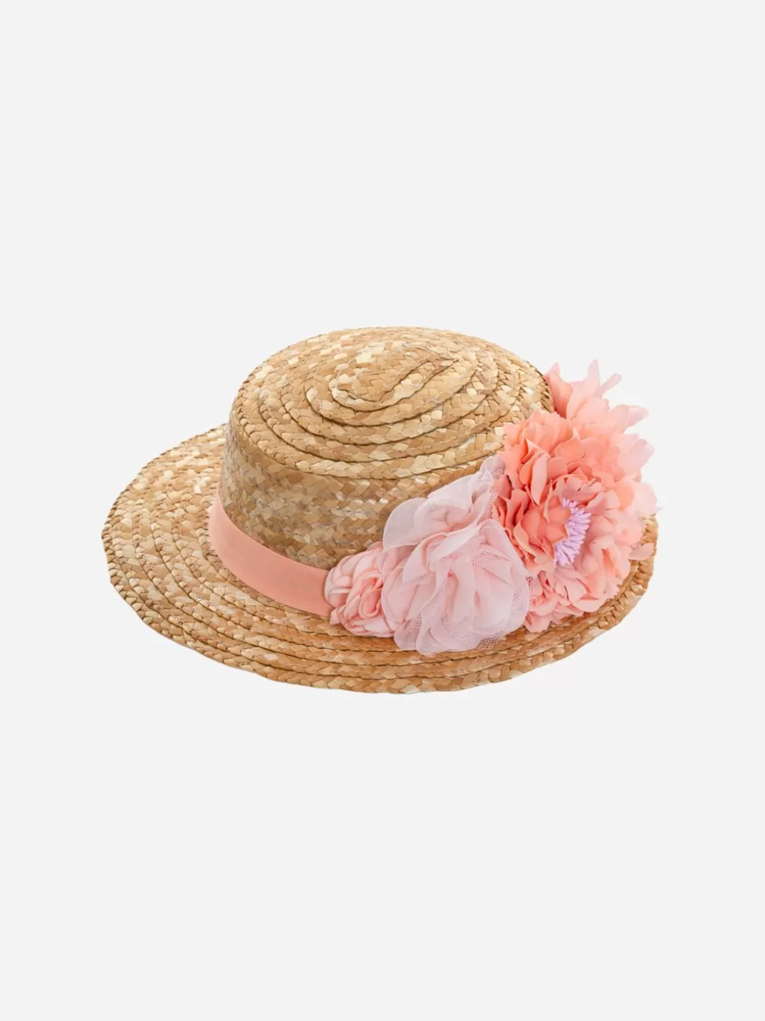 Girl Patachou Girls Straw Hat Decorated With Flowers