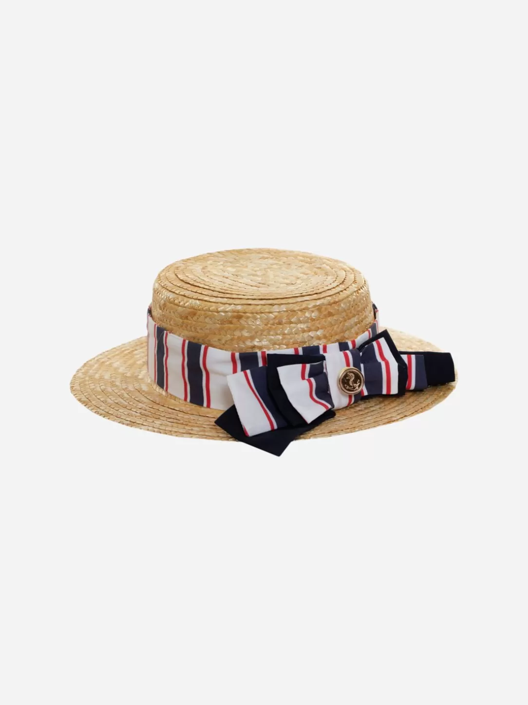 Girl Patachou Girls Straw Hat With Bow