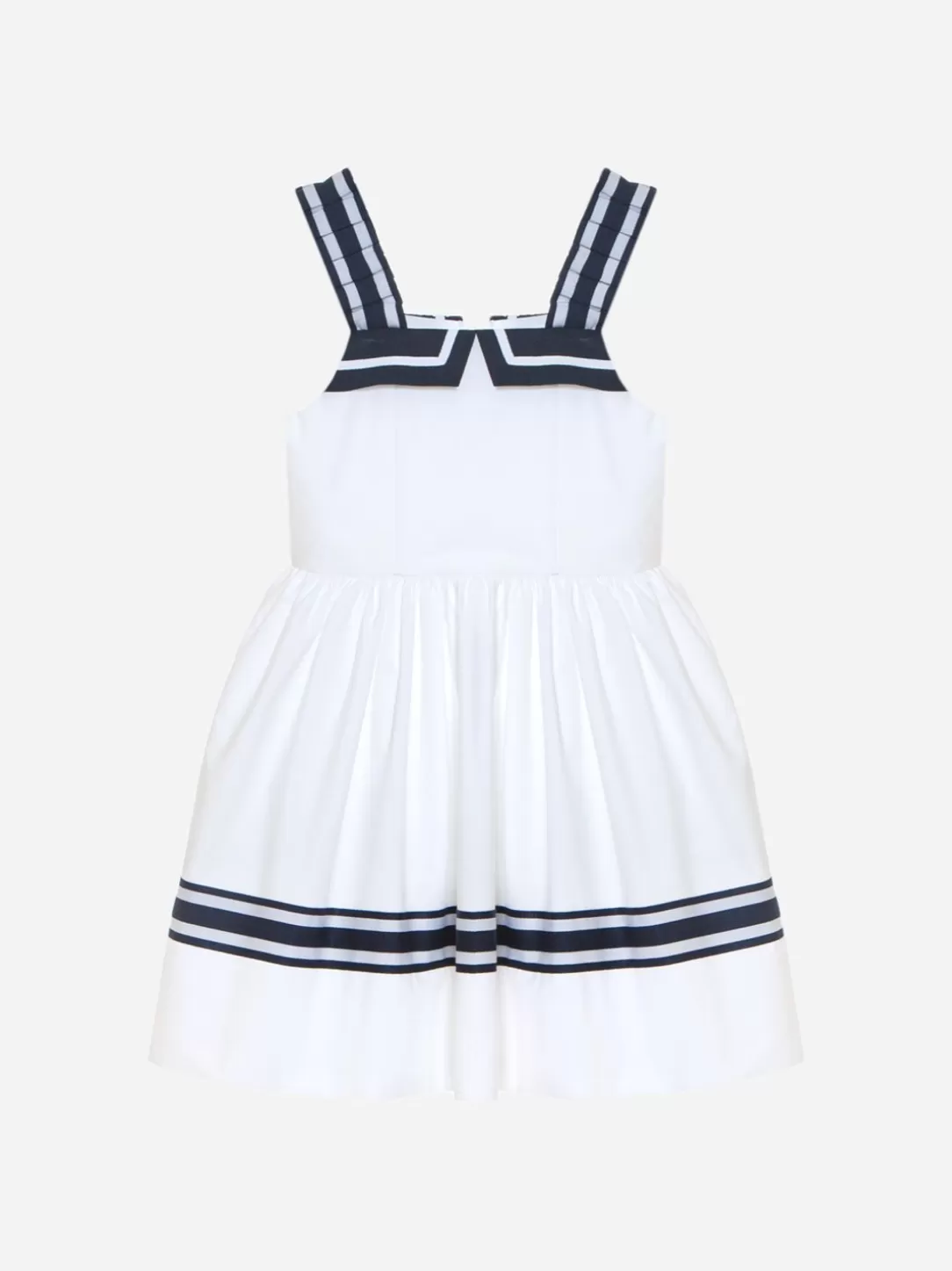 Girl Patachou Girls White And Navy Blue Strapless Dress