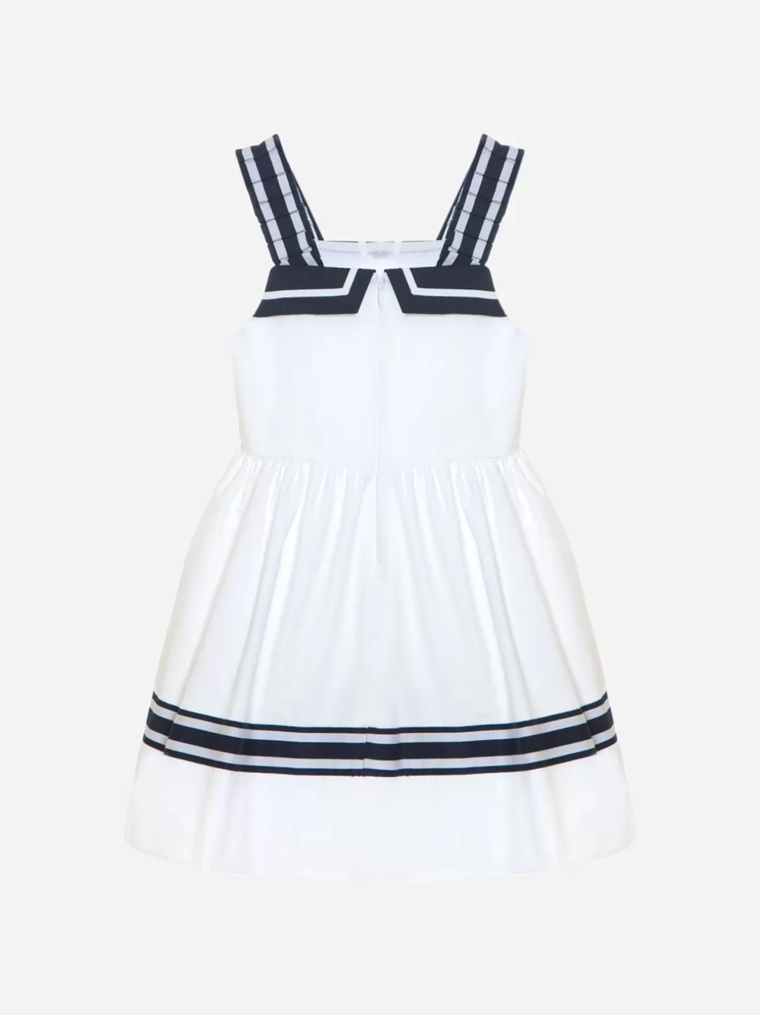 Girl Patachou Girls White And Navy Blue Strapless Dress