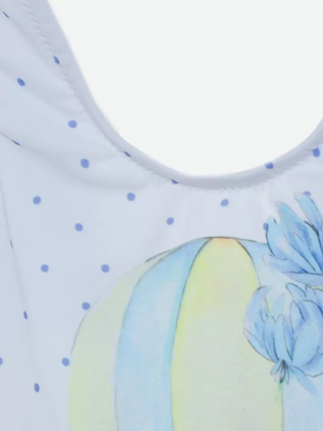 Baby Patachou Girls White Swimsuit Decorated With Blue Balls Print