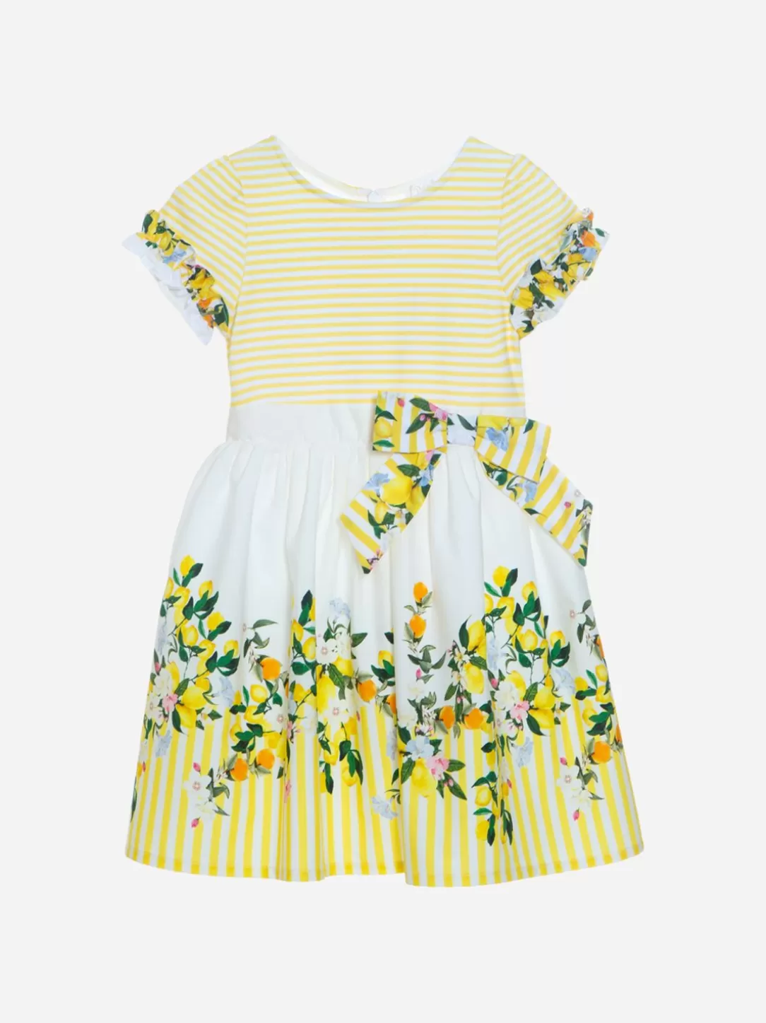 Girl Patachou Girls Yellow Dress With Fruit Print