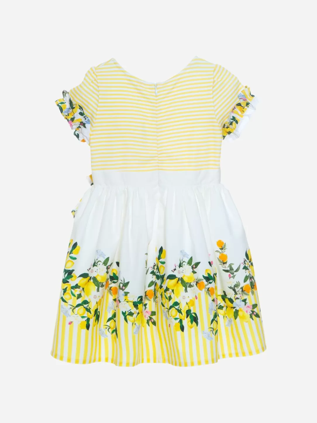 Girl Patachou Girls Yellow Dress With Fruit Print