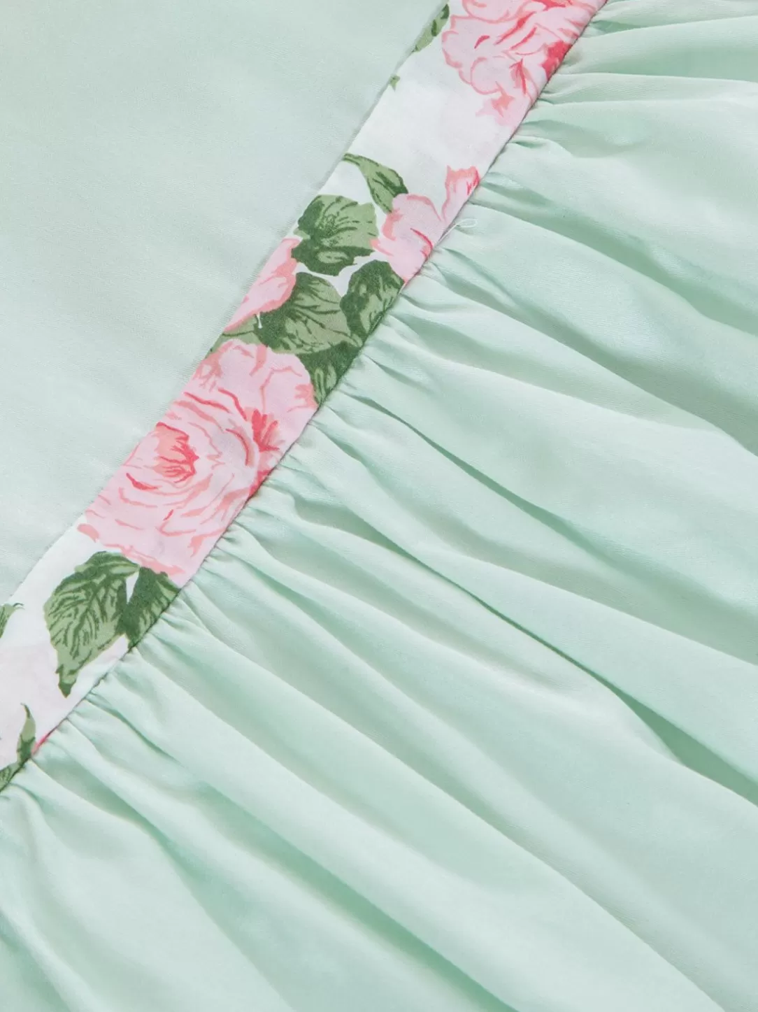 Baby Patachou Green Water Dress Made In Voile With Frills In Liberty Print