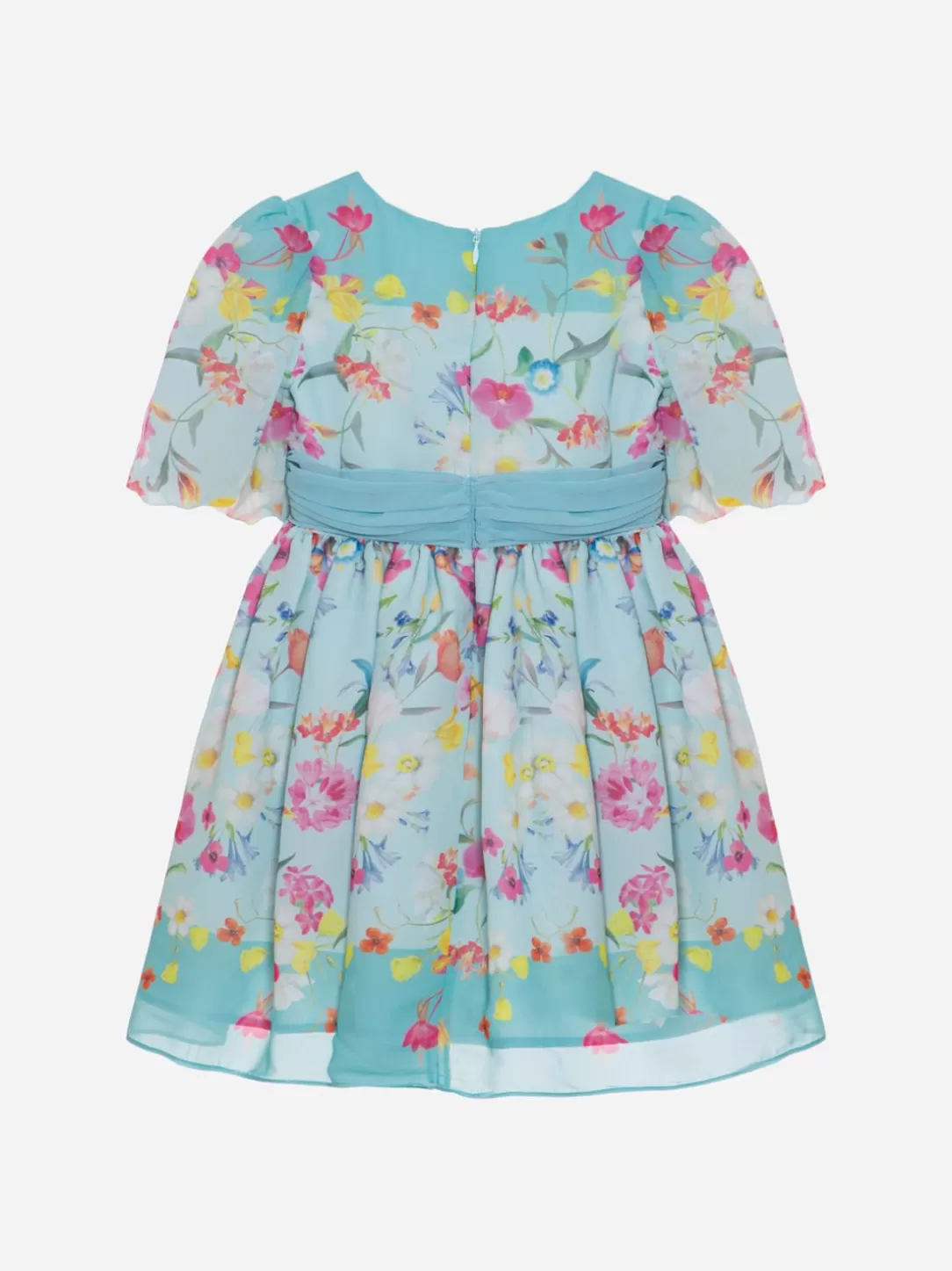 Girl Patachou Green Water Floral Print Dress