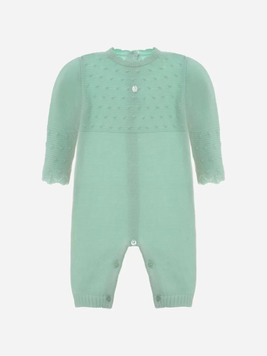 Baby Patachou Green Water Knit Babygrow For Unisex