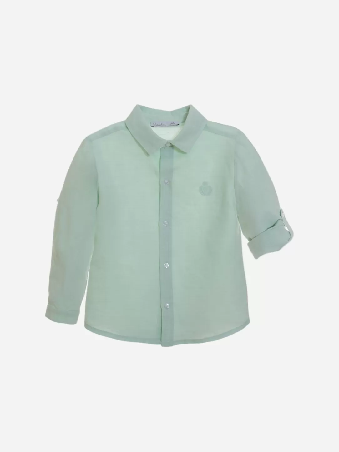 Baby Patachou Green Water Shirt Made In Linen