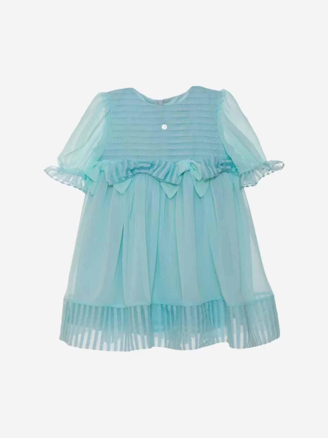 Baby Patachou Green Water Short-Sleeved Dress With Bows