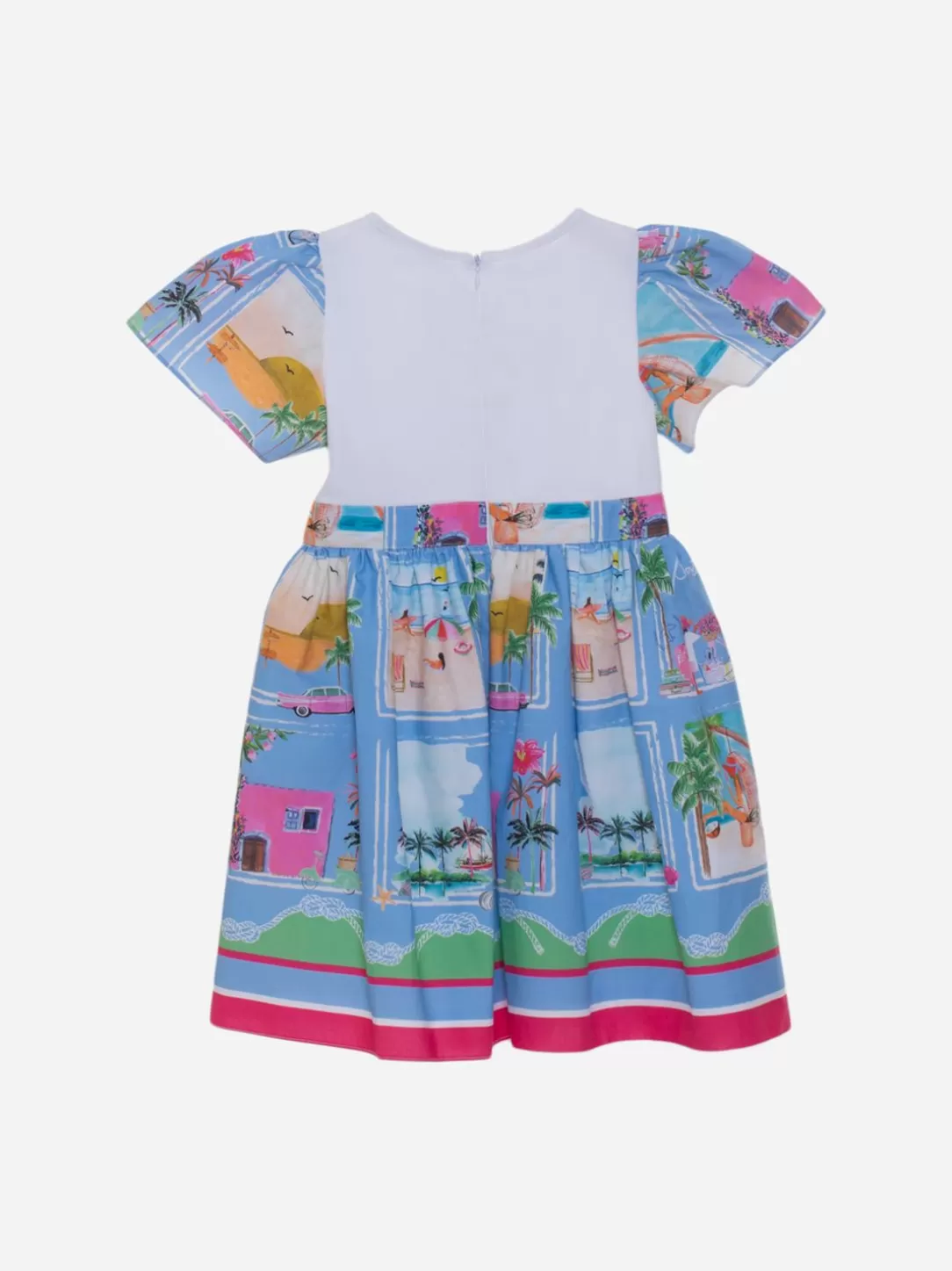 Girl Patachou Holiday Print Short-Sleeved Dress