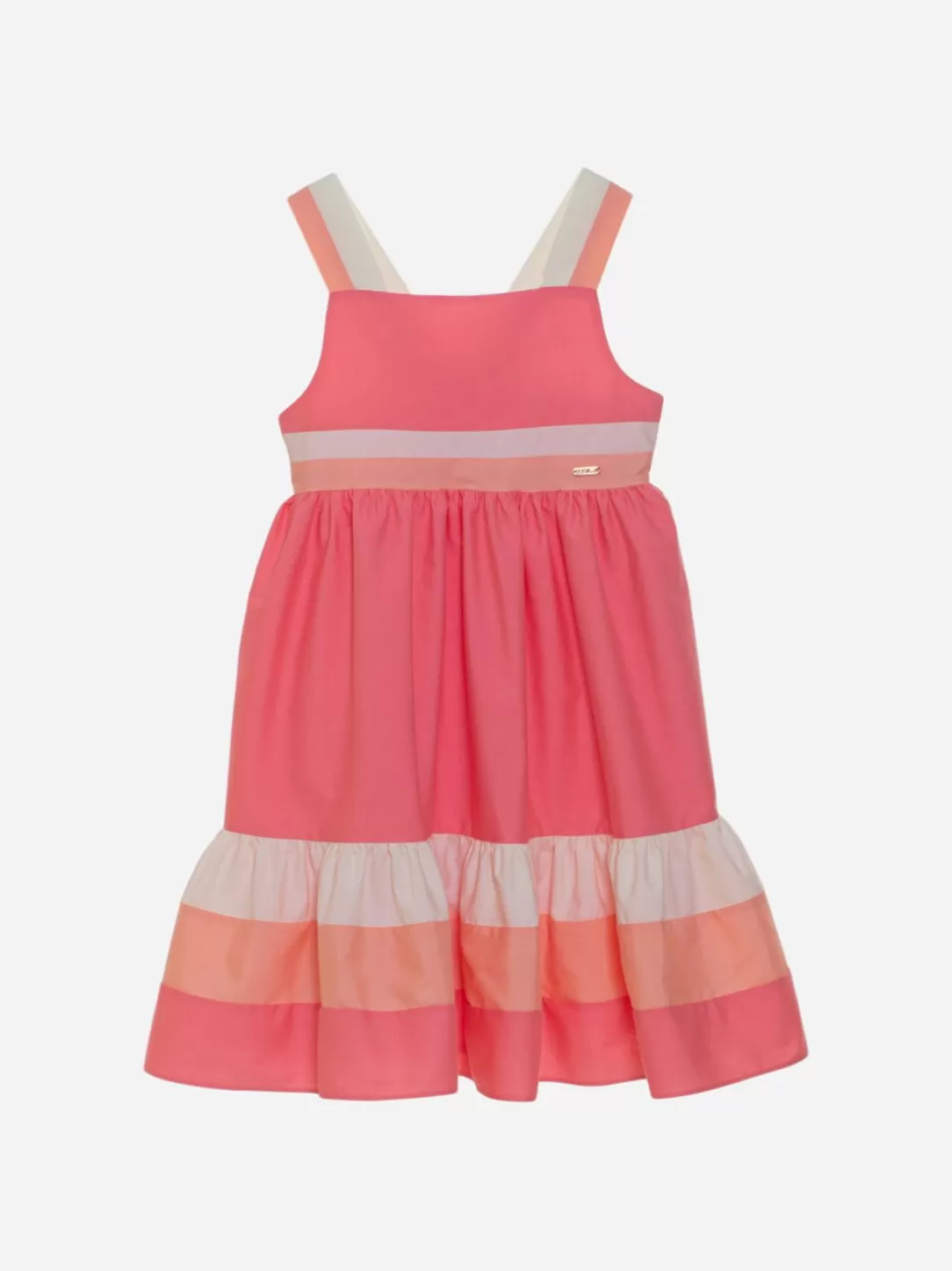 Girl Patachou Kids Girl Coral Stripes Dress