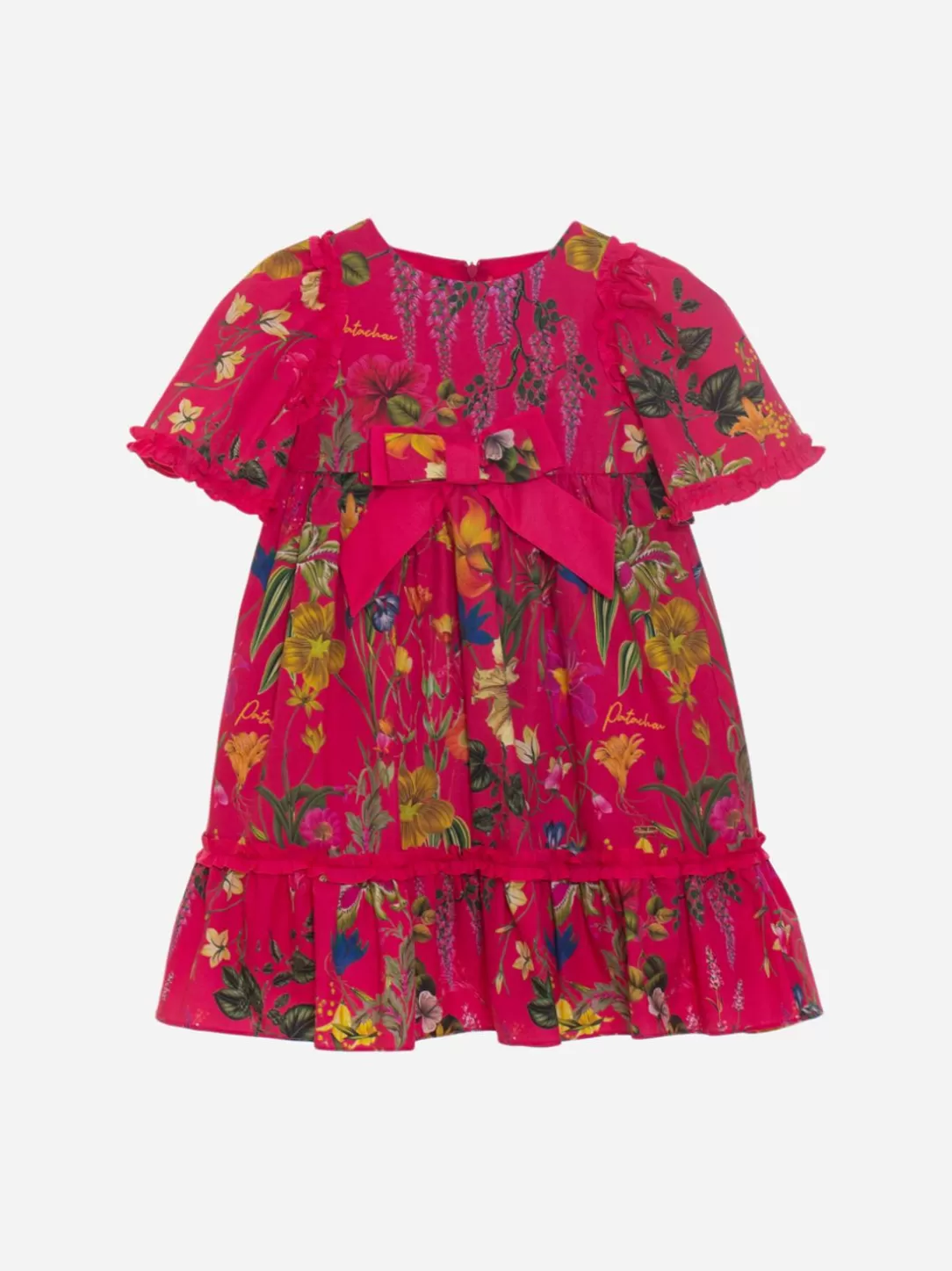 Girl Patachou Kids Girl Exclusive Botanic Fucshia Print Dress