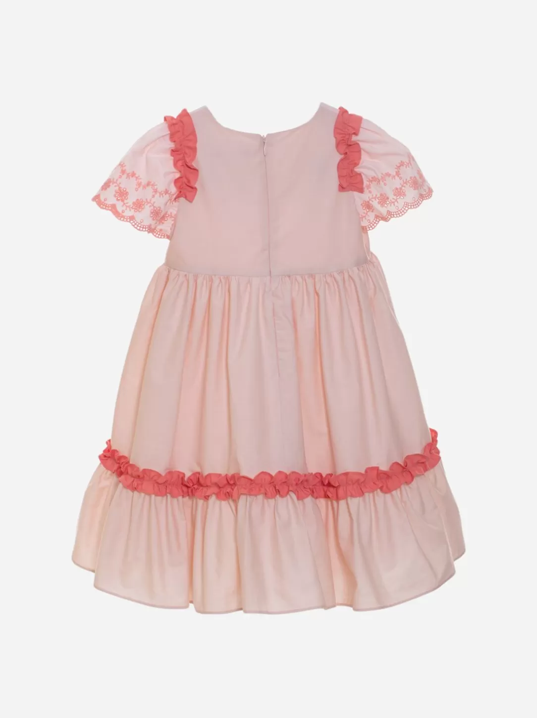 Girl Patachou Kids Girl Pink And Coral Short Sleeve Dress