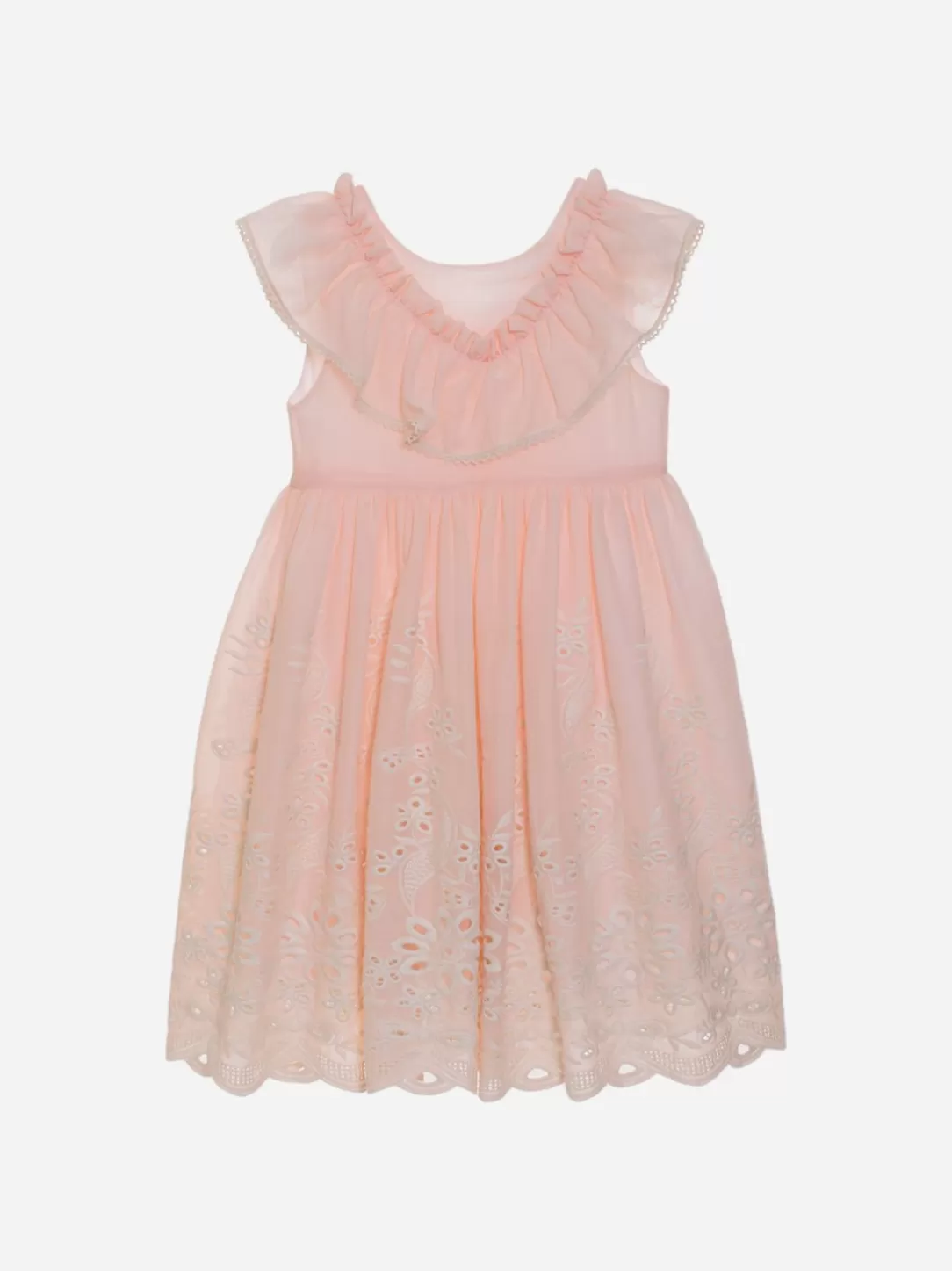 Girl Patachou Kids Girl Pink Embroidered Dress