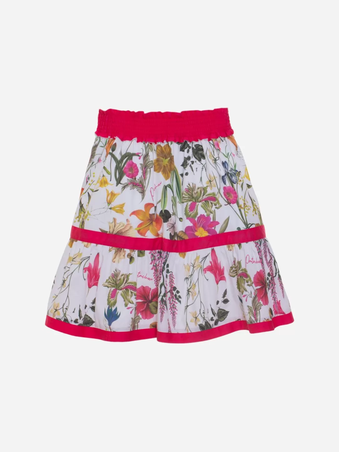 Girl Patachou Kids Girl White Botanic Print White Skirt