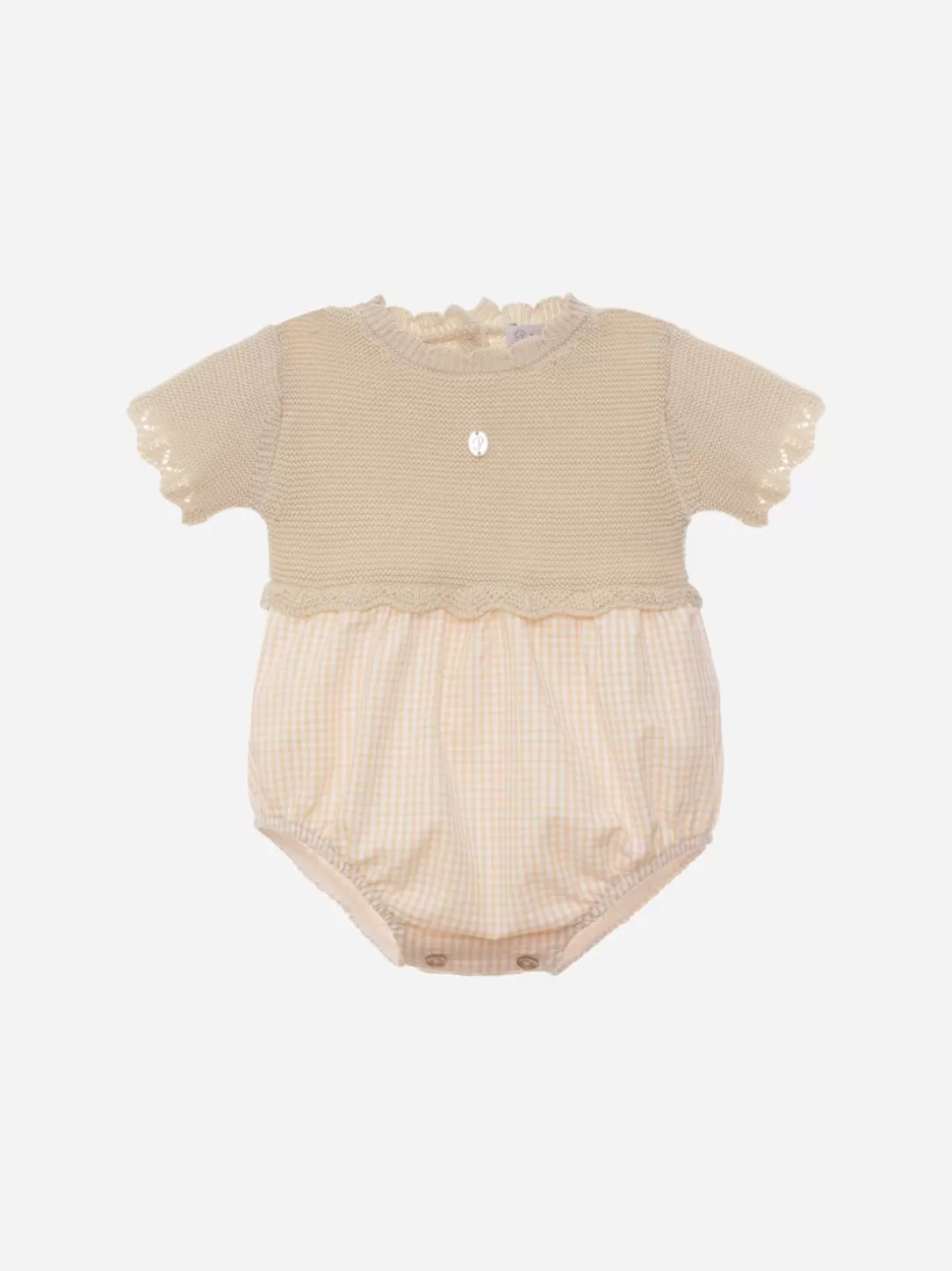 Baby Patachou Knit Romper With Floral Print Fabric