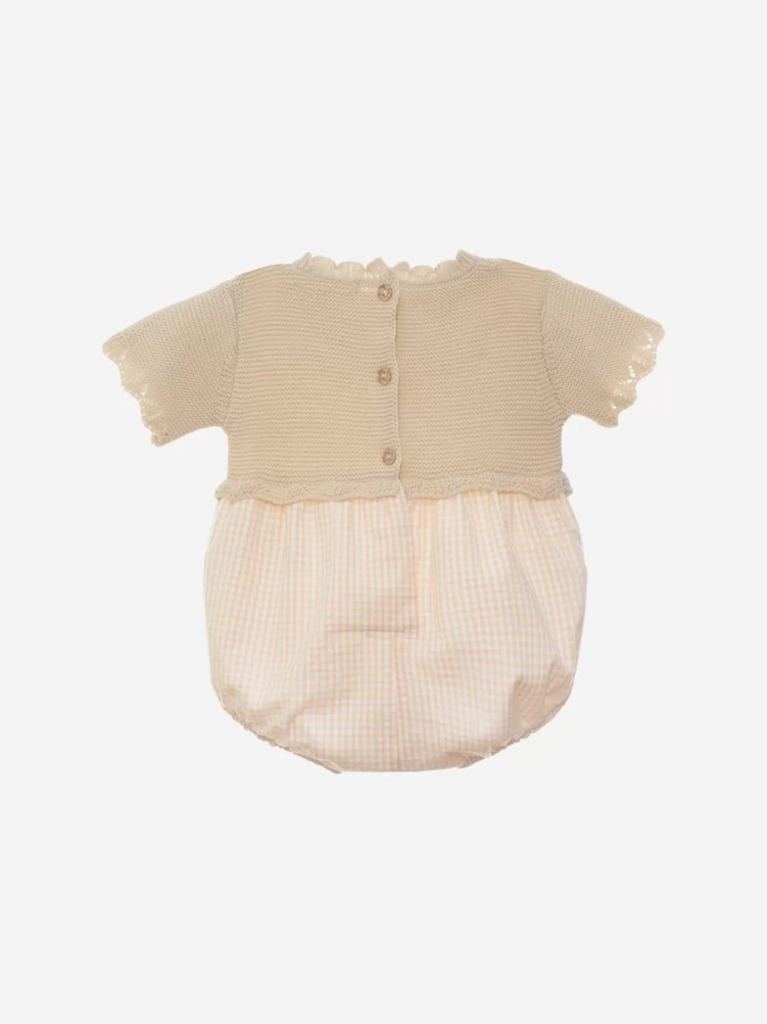 Baby Patachou Knit Romper With Floral Print Fabric