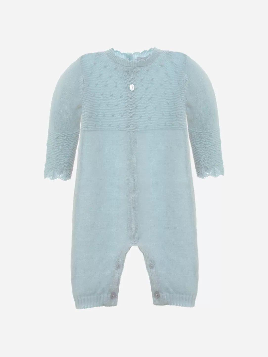 Baby Patachou Light Blue Knit Babygrow For Baby