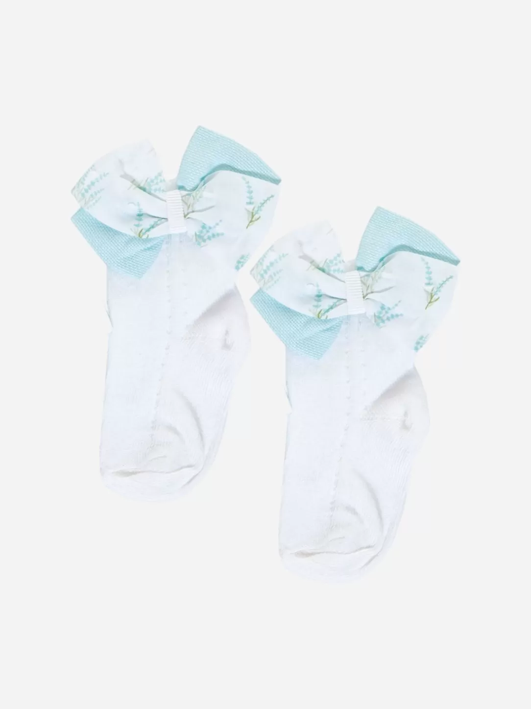 Baby Patachou Light Blue Print Bow Socks