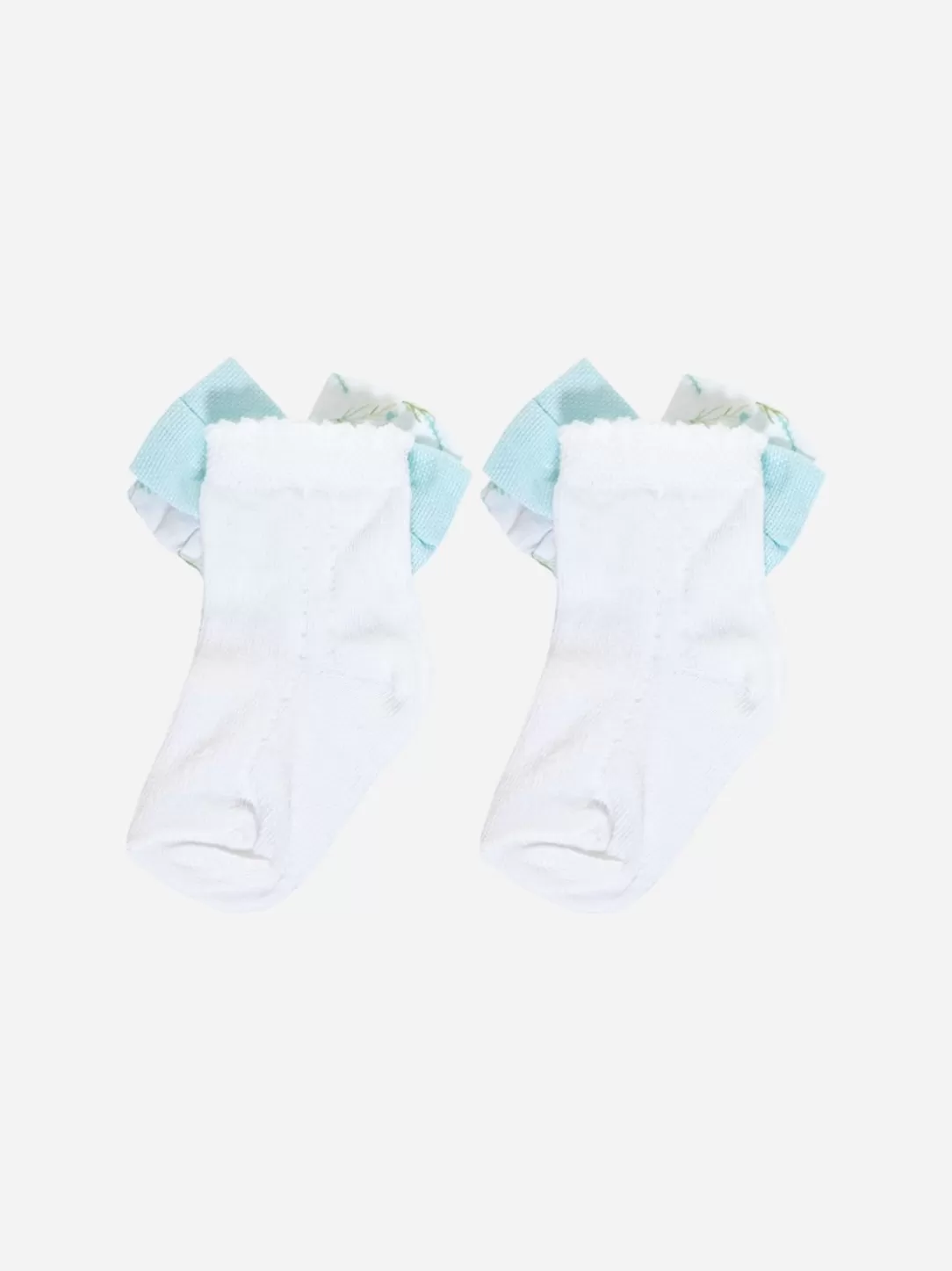 Baby Patachou Light Blue Print Bow Socks