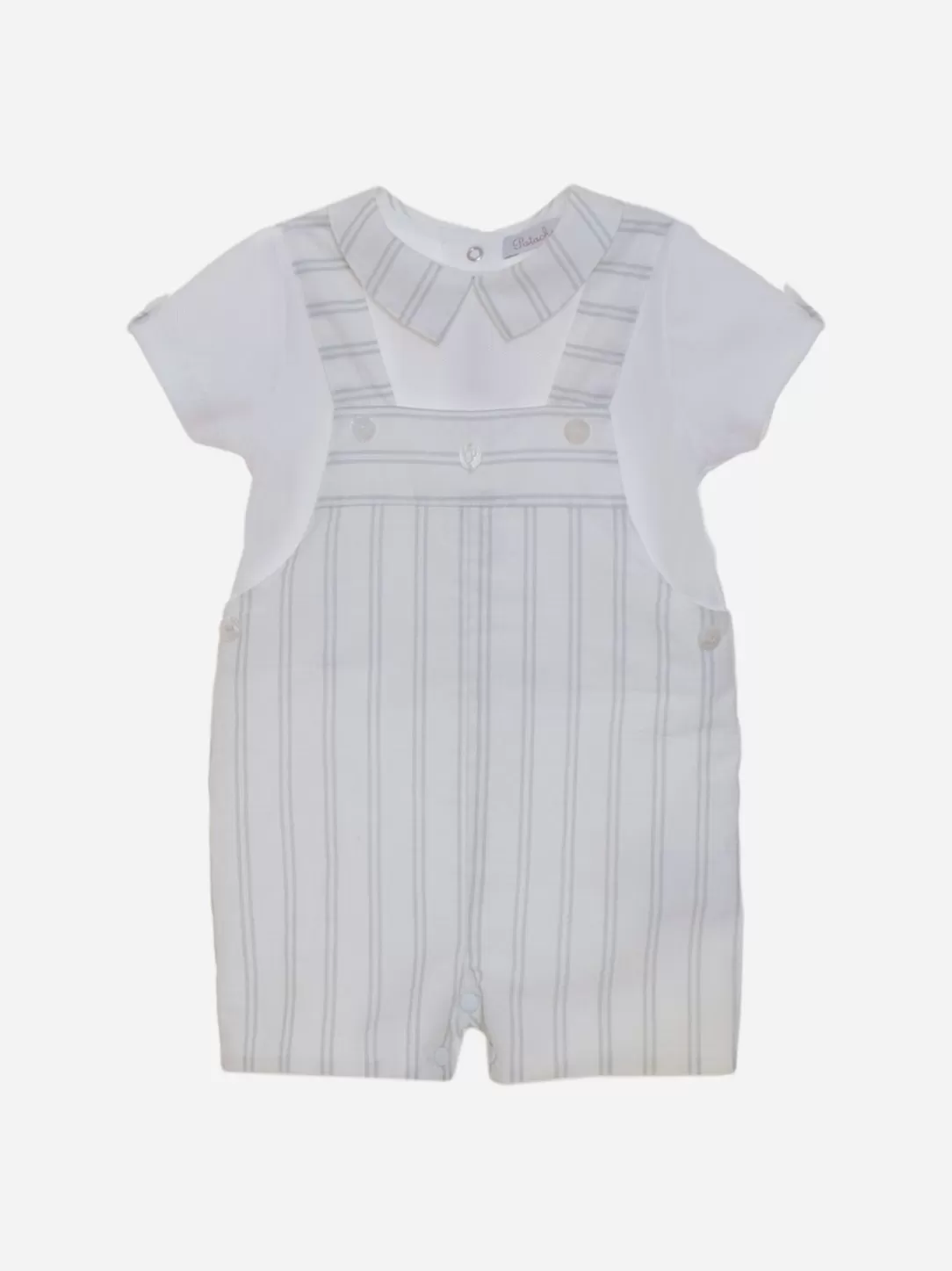 Baby Patachou Light Grey Striped Baby Boy Romper