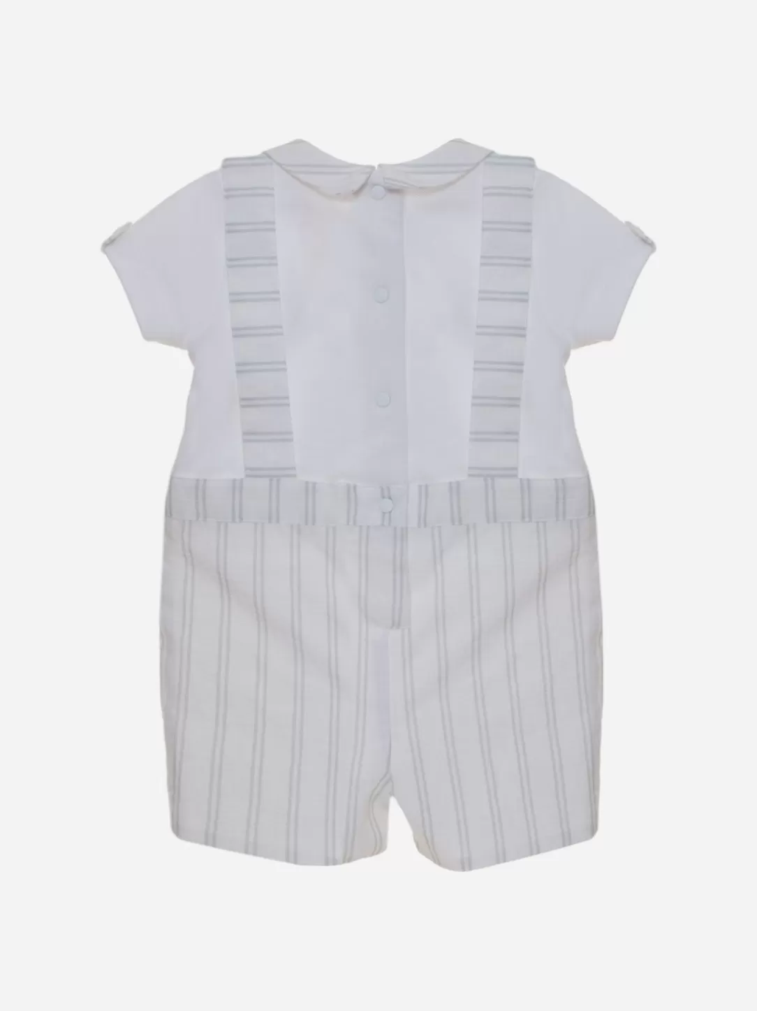 Baby Patachou Light Grey Striped Baby Boy Romper