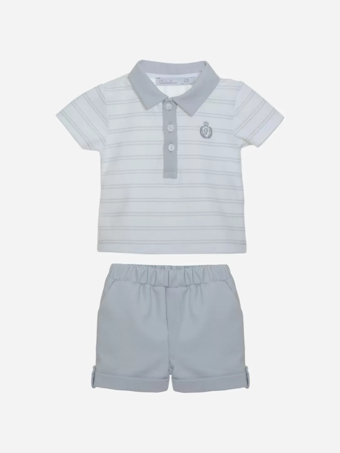 Baby Patachou Light Grey Striped Baby Boy Set