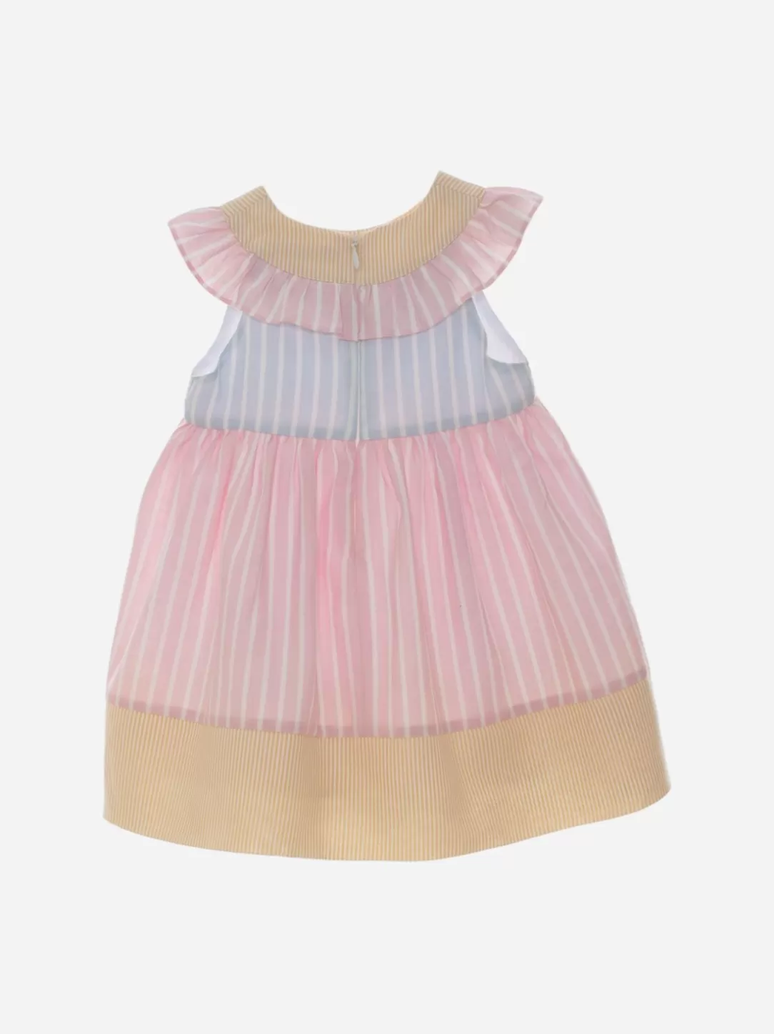 Baby Patachou Linen Dress With Colorful Stripes Pattern