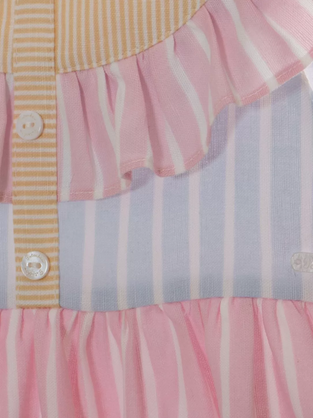 Baby Patachou Linen Dress With Colorful Stripes Pattern
