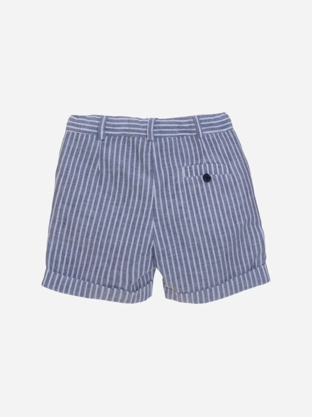 Baby Patachou Linen Shorts With Navy Blue Stripes