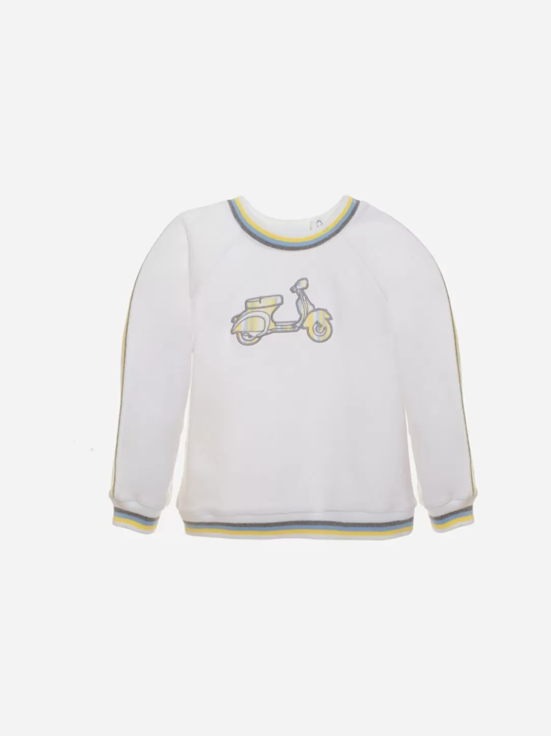 Boy Patachou Long-Sleeved Sweater With An Embroidered Motorcycle