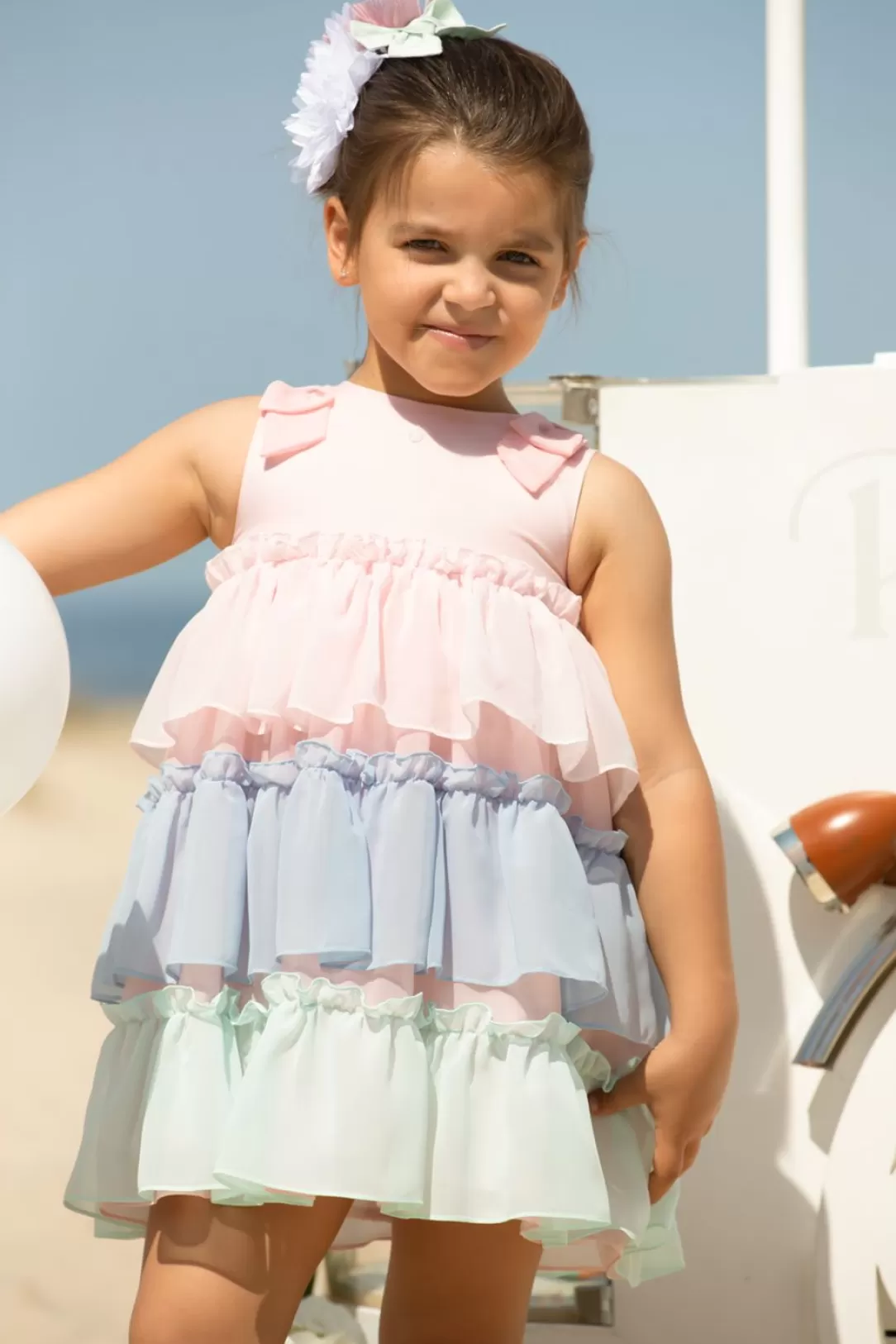 Baby Patachou Multicolor Dress Made In Chiffon