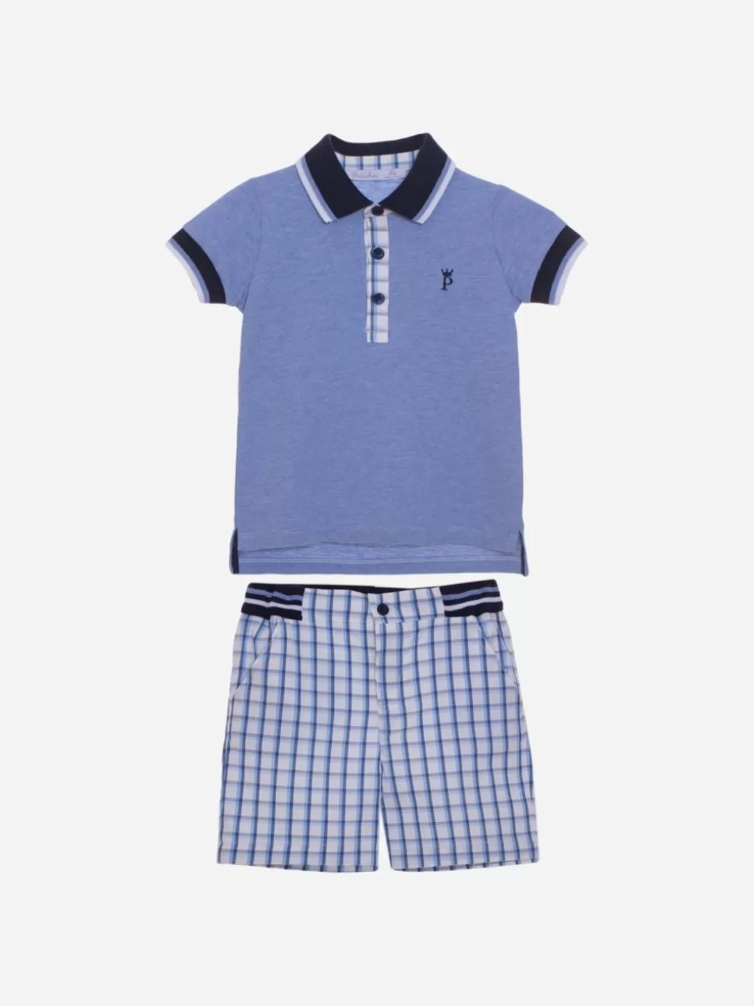 Baby Patachou Navy Blue Polo Shirt And Shorts Set