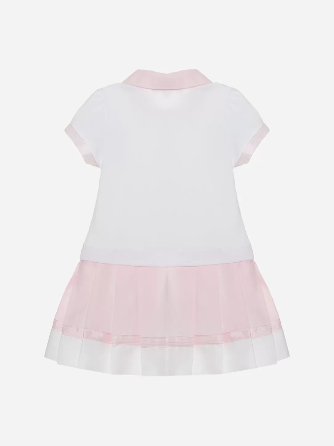 Baby Patachou Pale Pink And White Dress Made In Jersey