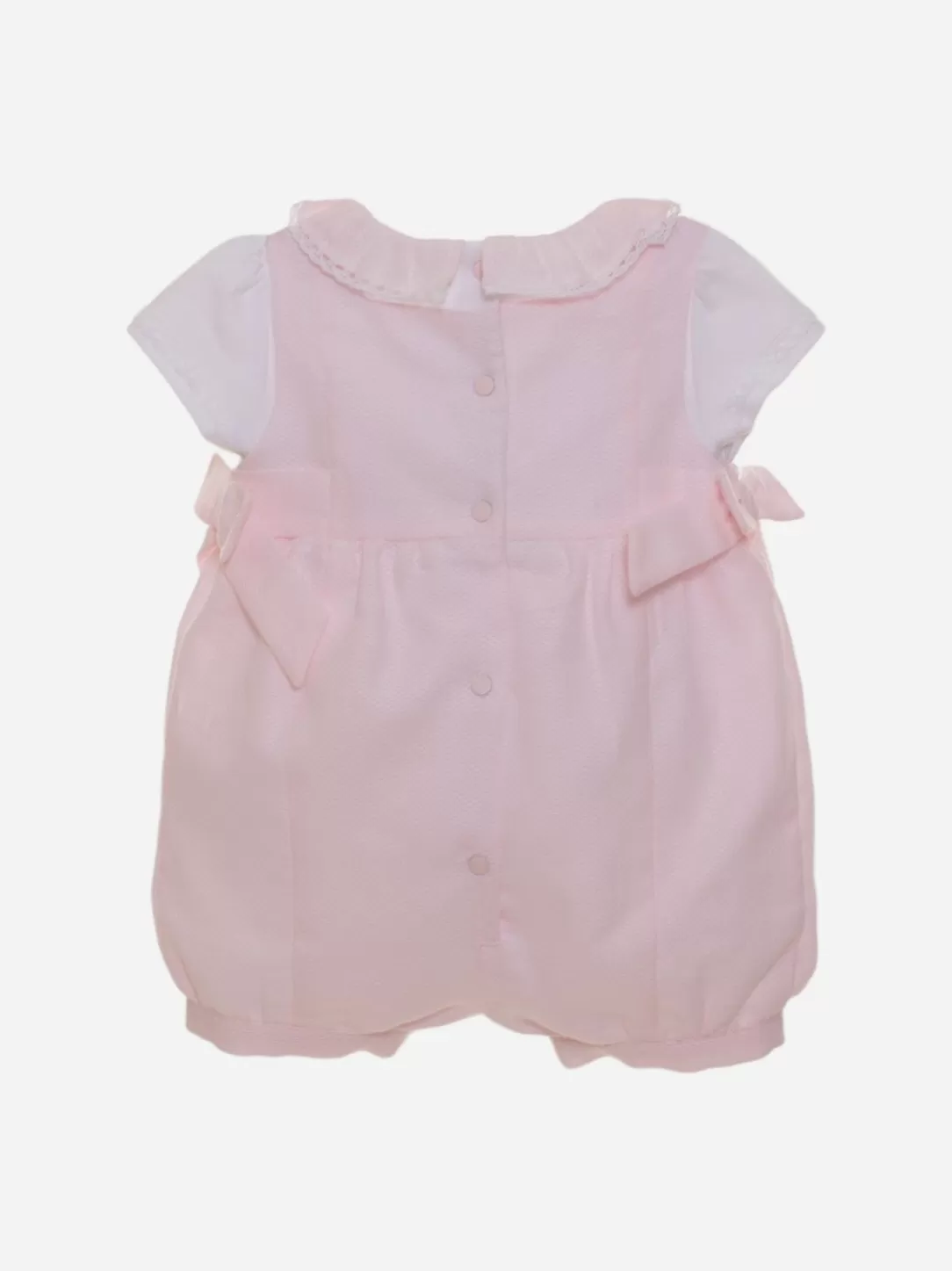 Baby Patachou Pink And White Jumpsuit With Bows