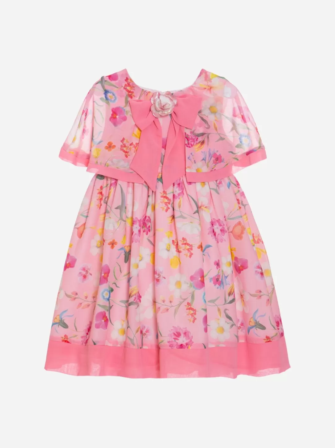 Girl Patachou Pink Dress With Floral Print