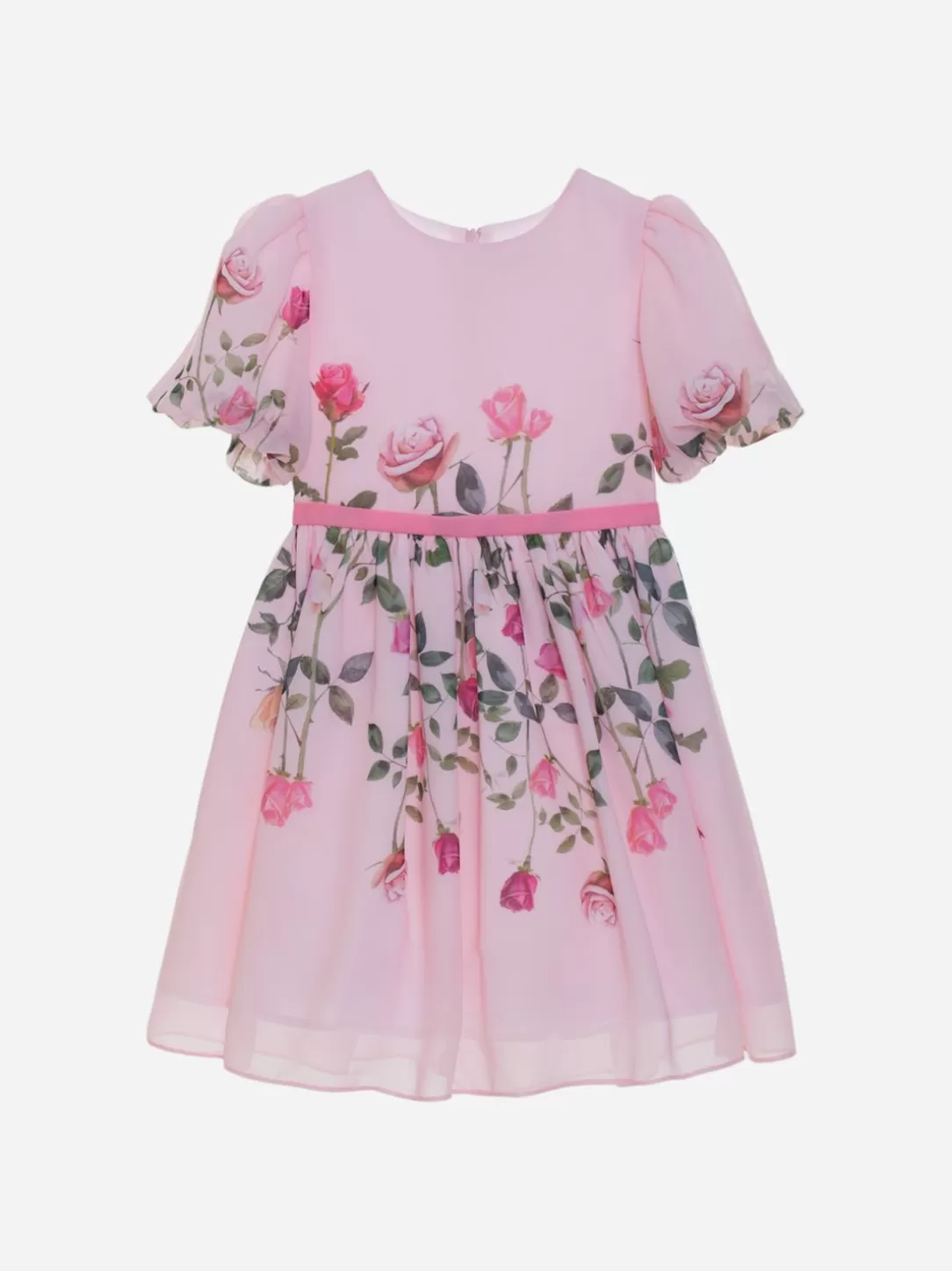 Girl Patachou Pink Girls Dress With Exclusive Rose Print